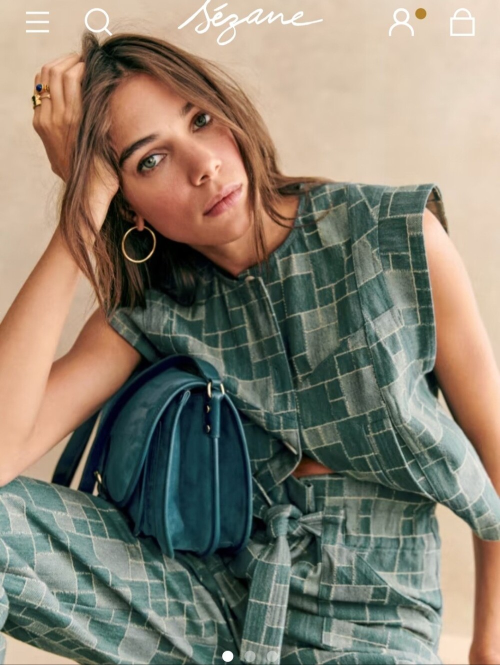 Sezane Timothe patchwork denim vest medium NWOT